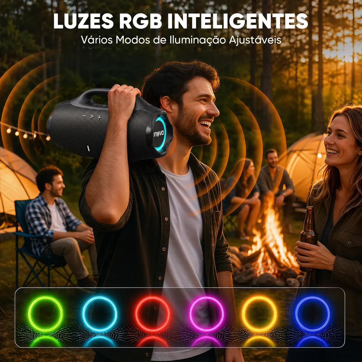 Caixa De Som Bluetooth Portátil Estéreo