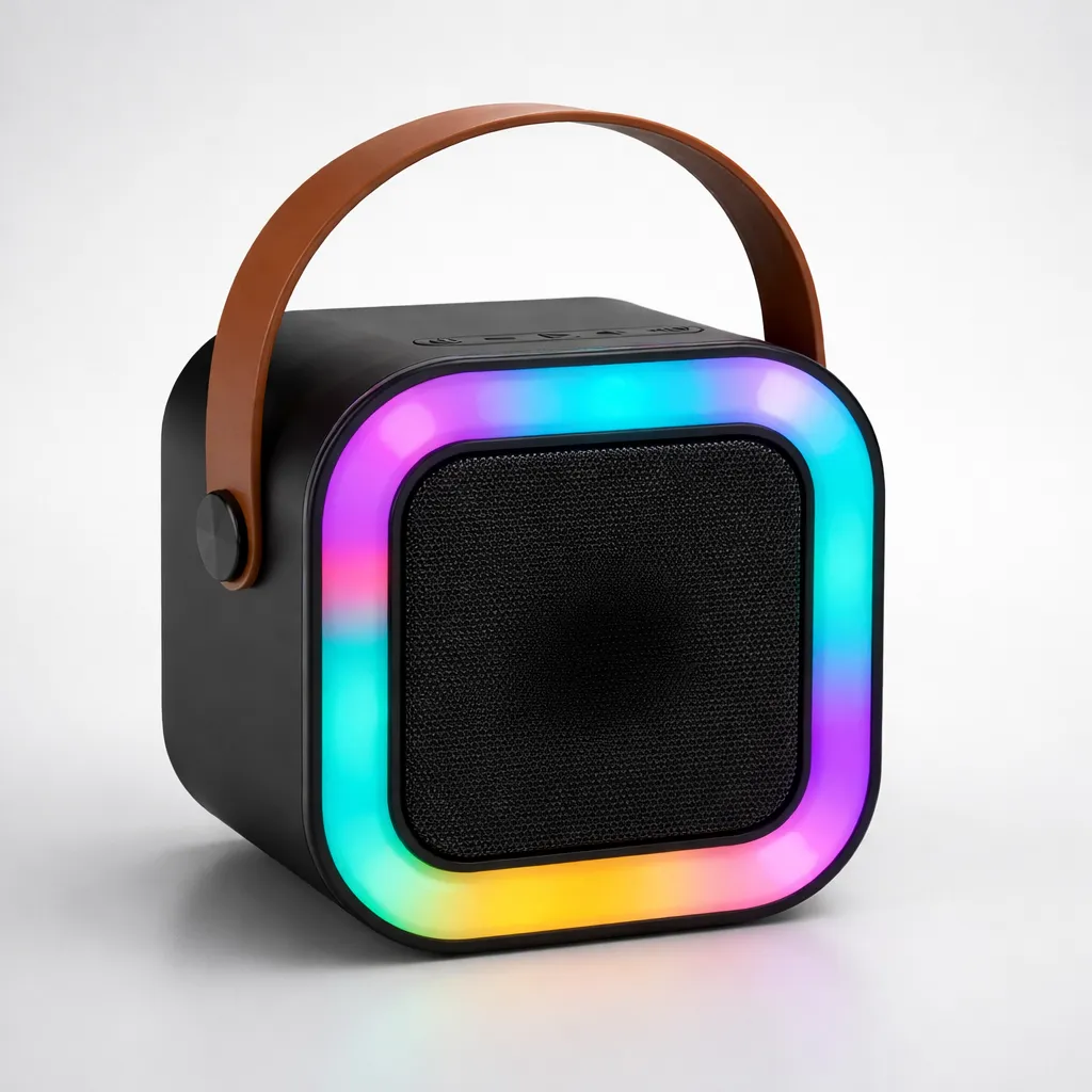 Caixinha Som Karaokê  c/ 2 Microfones