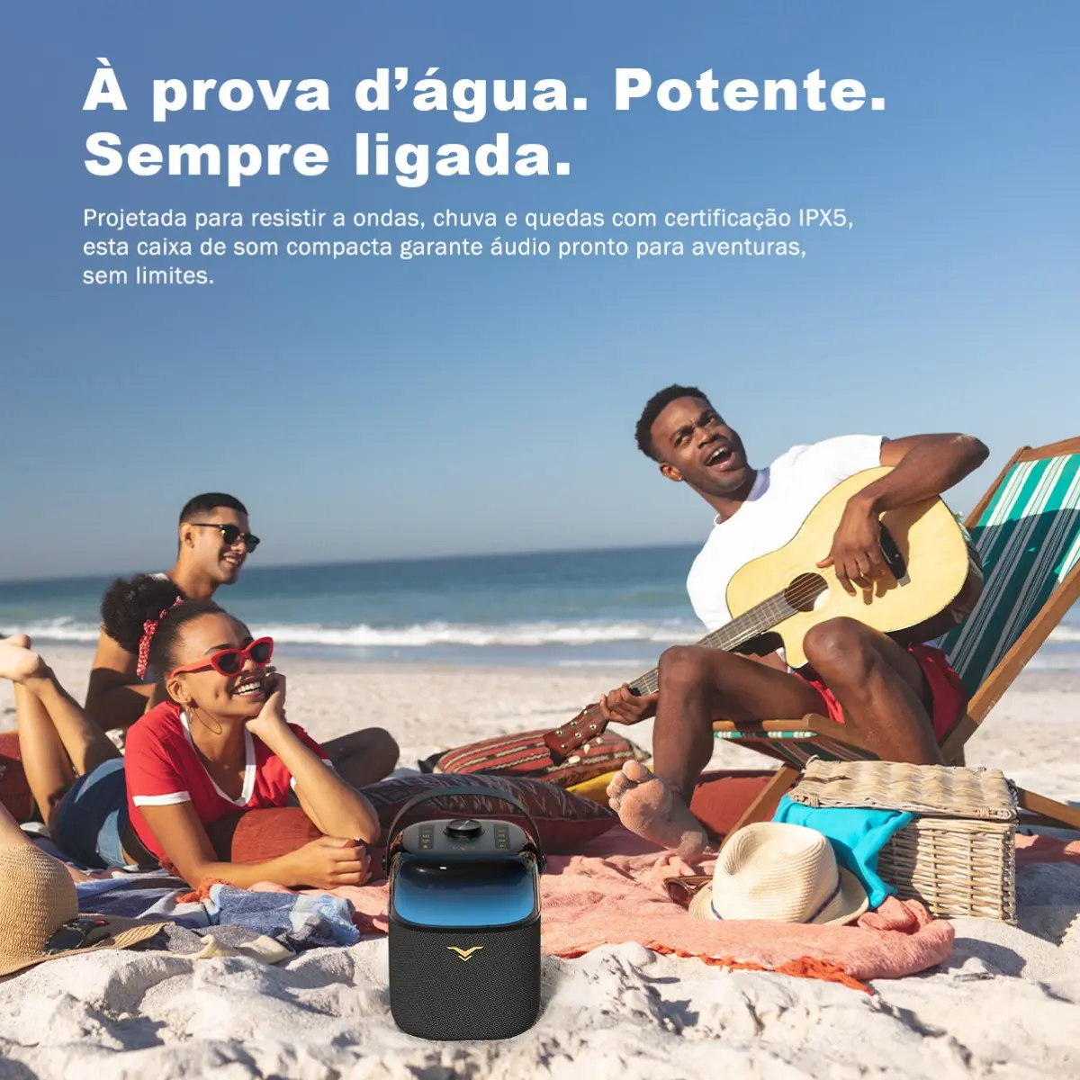 Caixa De Som Bluetooth c/ 2 Microfones