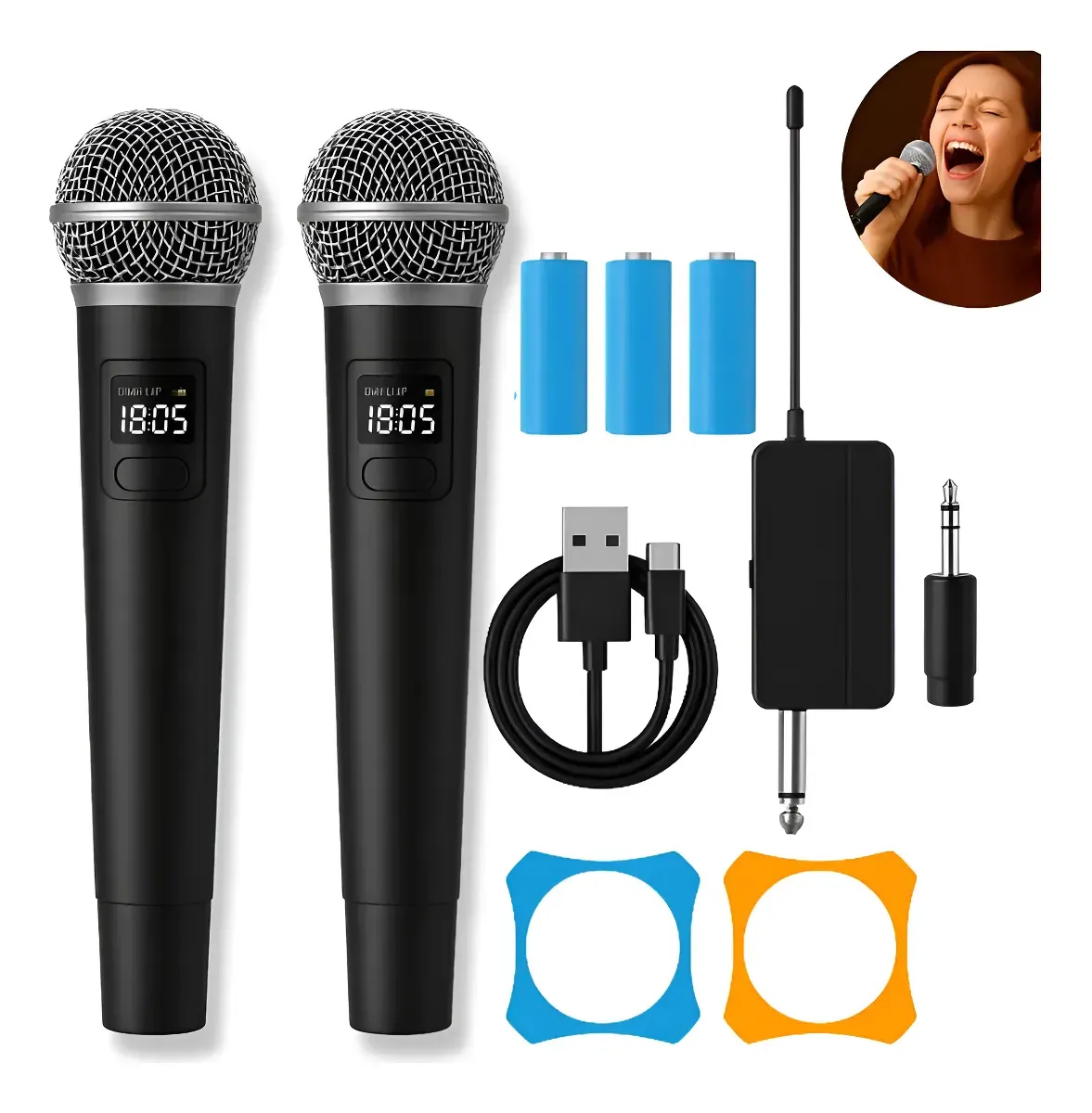 Kit 2 Microfones Sem Fio Duplo Profissional