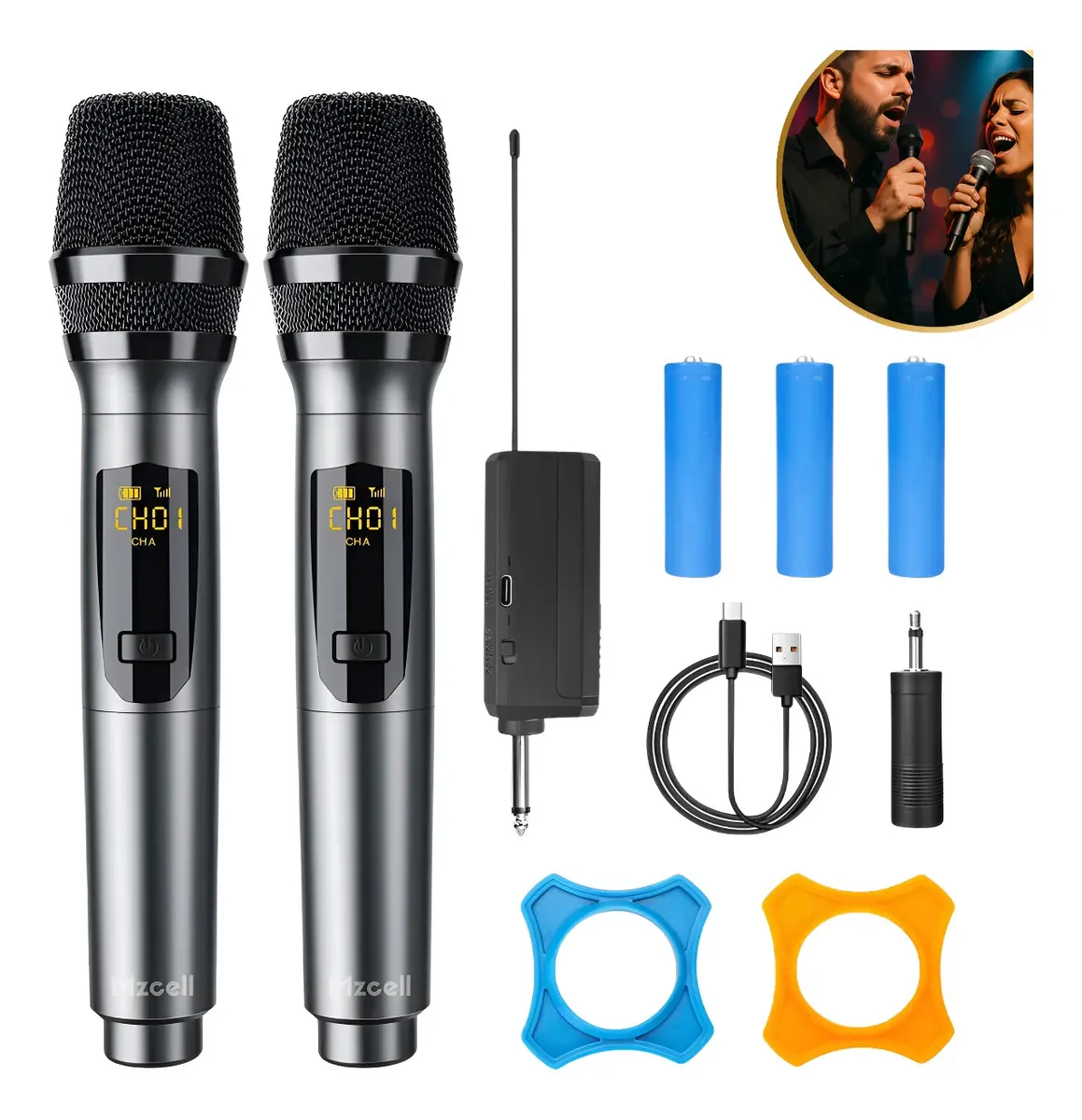Kit 2 Microfones Sem Fio Duplo Profissional