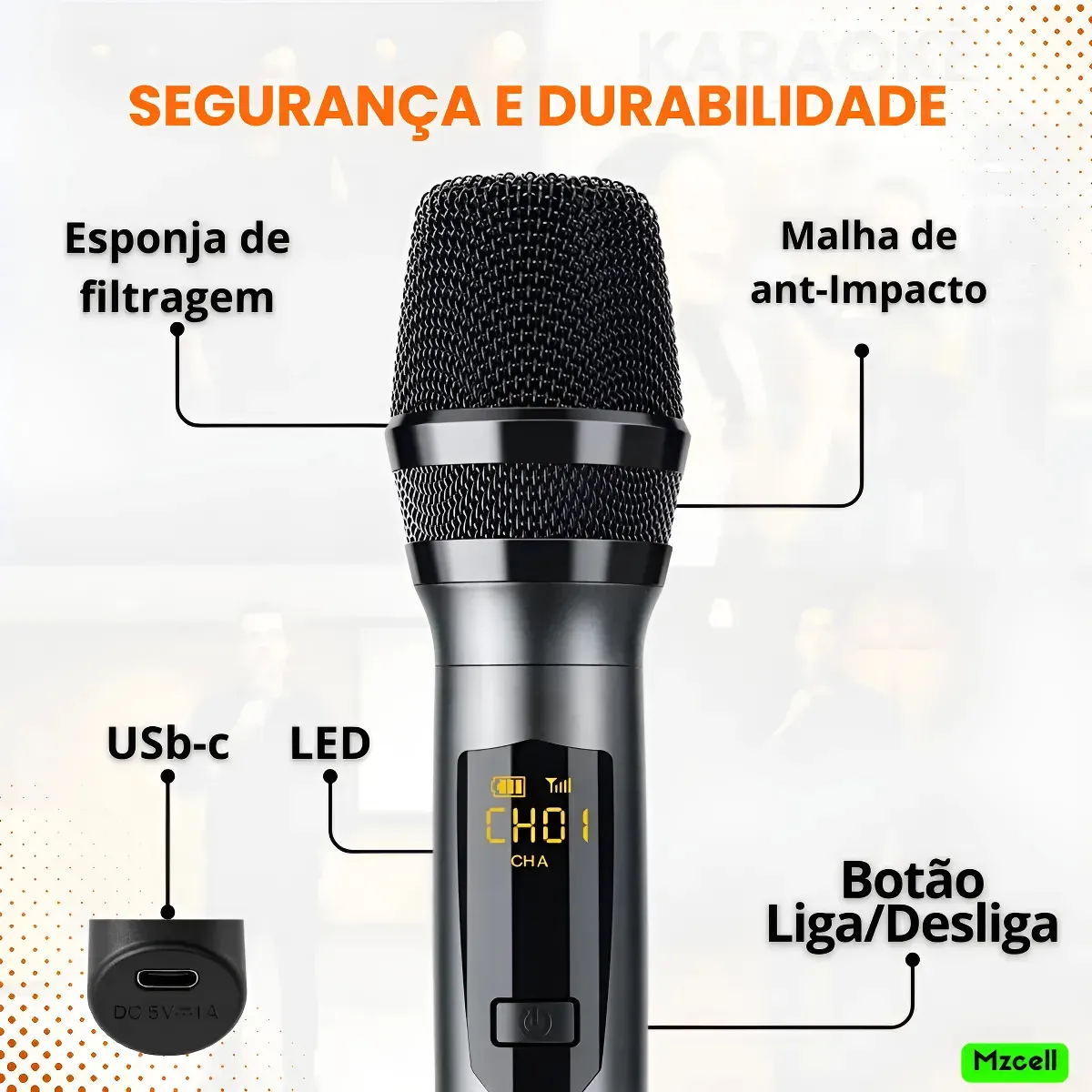 Kit 2 Microfones Sem Fio Duplo Profissional