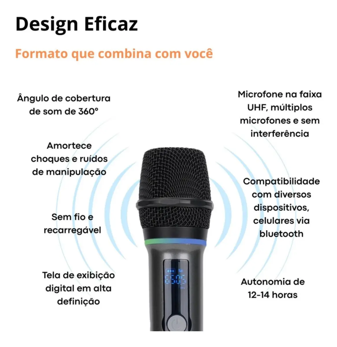 Microfone Profissional Duplo Recarregável