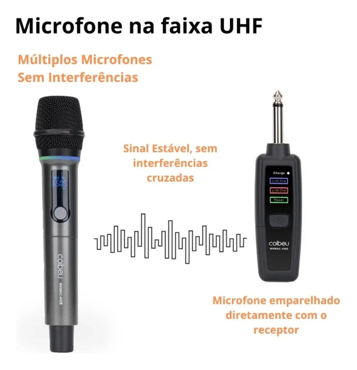 Microfone Profissional Duplo Recarregável