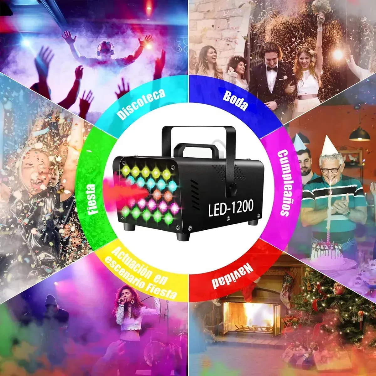 Máquina de Fumaça Com 24 Luzes LED