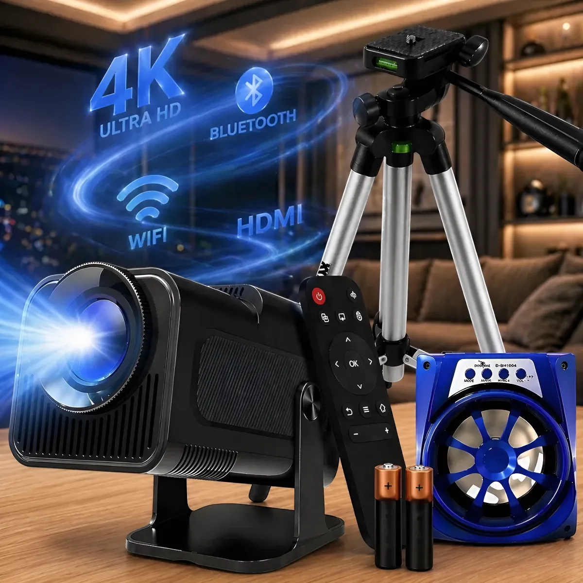 KIT Projetor Hy320, Caixa de som e Tripé
